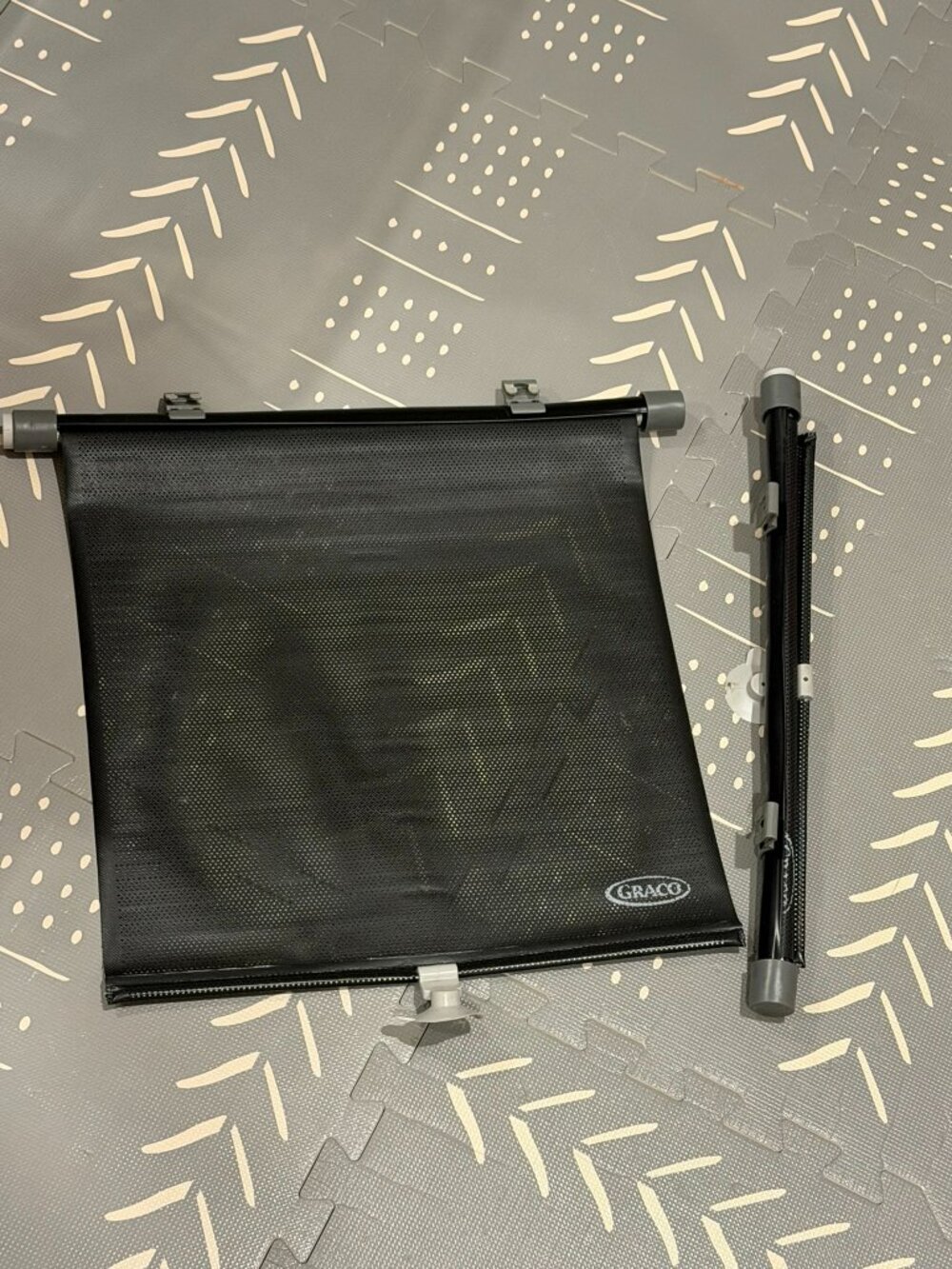Used. Graco Car Window Screen Cover. Black. 2 piece
